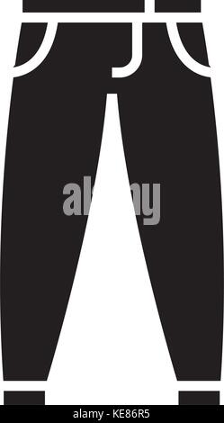 pants - trousers icon, vector illustration, black sign on isolated background Stock Vector
