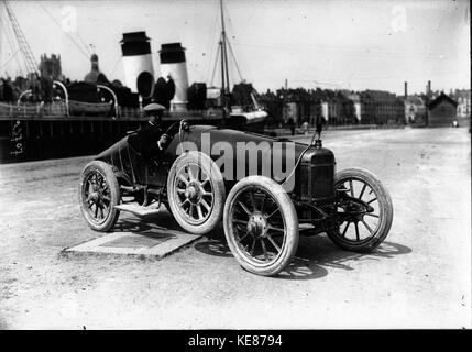 Victor Rigal in his Sunbeam at the 1912 French Grand Prix at Dieppe (6) Stock Photo