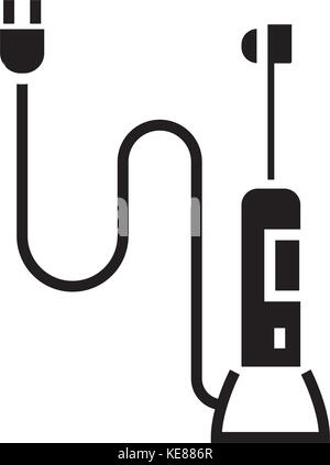 automatic toothbrush icon, vector illustration, black sign on isolated background Stock Vector