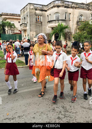 School teacher and school children Havana Stock Photo