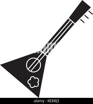 balalaika icon, vector illustration, black sign on isolated background Stock Vector