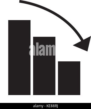 bars graphic descending icon, vector illustration, black sign on isolated background Stock Vector