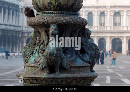 Venetian lion on bas-relief on the streets Stock Photo