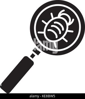 Debugging icon on black background for graphic and web design, Modern ...