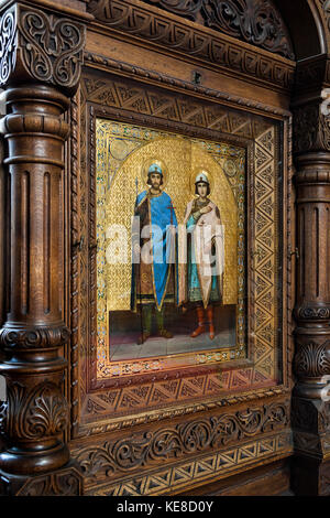 Part of the iconostasis in Uspenski Cathedral in the city of Helsinki in Finland. Stock Photo