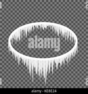 icicles hanging from an oval frame Stock Vector