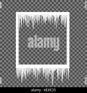 icicles on a square frame Stock Vector