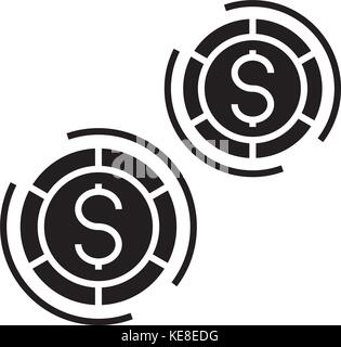 casino - board games icon, vector illustration, black sign on isolated background Stock Vector