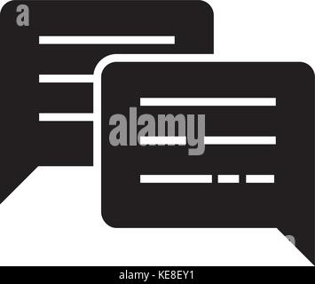 chatting - messages icon, vector illustration, black sign on isolated background Stock Vector
