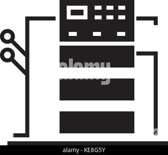 copy machine icon, vector illustration, black sign on isolated background Stock Vector