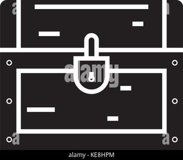 dower chest icon, vector illustration, black sign on isolated background Stock Vector