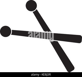 drumsticks icon, vector illustration, black sign on isolated background Stock Vector