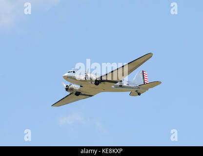 Vintage silver colored turboprop airplane side view Stock Photo - Alamy