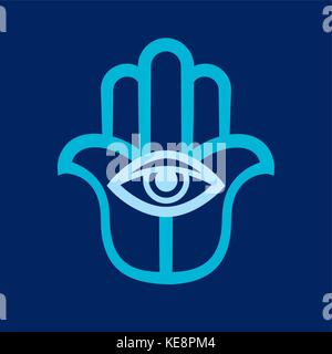 The Hand of Fatima (Hamsa), or Hand of God. Ancient sacred protection amulet of The Middle East. Religious symbol in the Arabic, Jewish cultures. Stock Vector