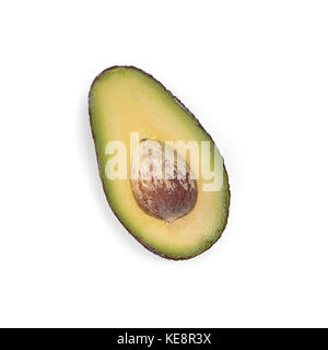 sliced avocado isolated, avocado isolated on the white background Stock Photo