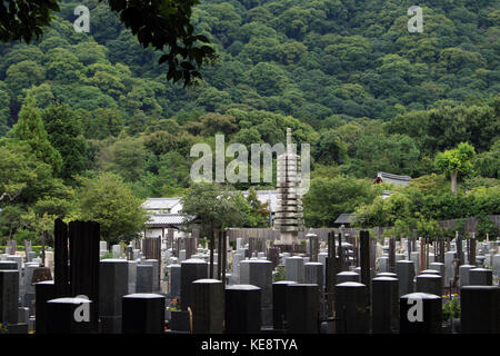 Japanese cemetery in Kyoto, Japan. Pic was taken in August 2017. Stock Photo