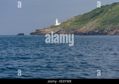 Tater Du Lighthouse, South West Coast Path, Penzance, Cornwall Stock Photo