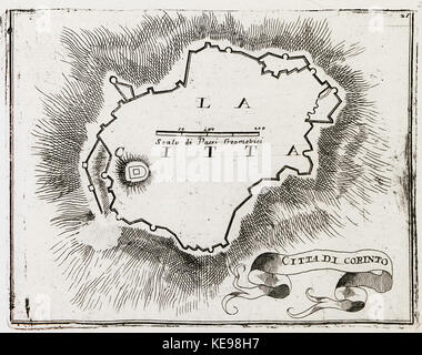 A 1686 map by Vincenzo Coronelli, titled 'Navarino Vecchio, e Nuovo ...