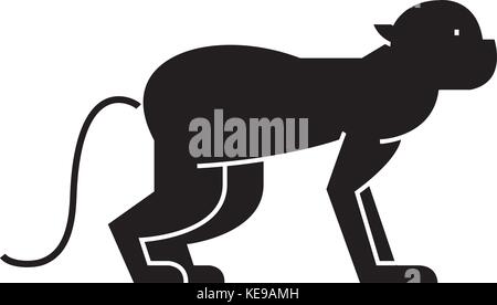 monkey  icon, vector illustration, sign on isolated background Stock Vector