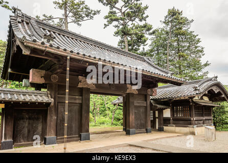 Gate of Date Family Residence at Edo Tokyo Open Air Architectural Museum, Tokyo, Japan Stock Photo