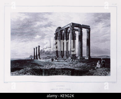 Athenes Temple de Jupiter Olympien   Blouet Guillaume abel   1831 Stock Photo