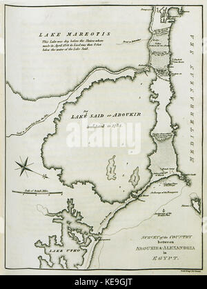 Survey of the country between Aboukir & Alexandria in Egypt   Clarke Edward Daniel   1824 Stock Photo