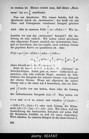 This page from the book 'Vom Einmaleins zum Integral' focuses on mathematical concepts, specifically examining topics that range from basic arithmetic (Einmaleins) to calculus (Integral), providing educational insights. Stock Photo