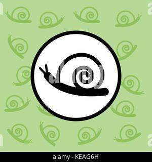 Snail icon sign and symbol on green background vector illustration Stock Vector