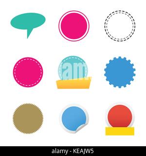 Set of Round and speech bubble frame graphic element, decorative patterns for design frameworks and banners - Vector Element Stock Vector