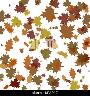 Set of vector colorful autumn leafs. Autumn background Stock Vector