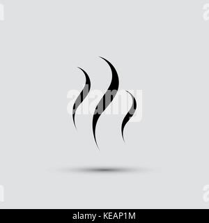 black smoke icon on white background close-up Stock Vector