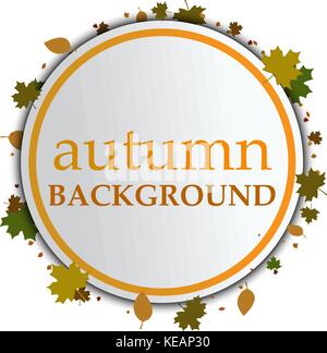 Autumnal abstract leafy background with place for your text Stock Vector