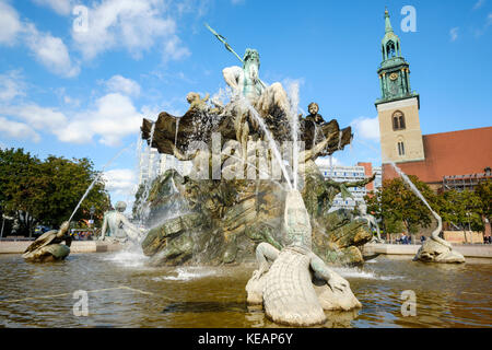 Neptune Fountain, Berlin, Germany Stock Photo