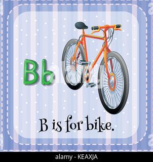 Flashcard letter B is for bike Stock Vector