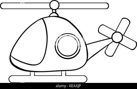 Close up helicopter in simple design Stock Vector