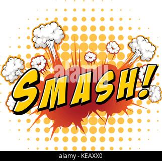 Word smash with explosion background Stock Vector