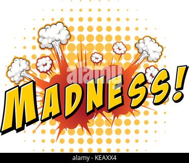 Word madness with explosion background Stock Vector