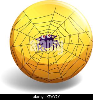 Cute spider making spider web Stock Vector