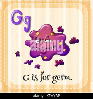 Flashcard letter G is for germ Stock Vector