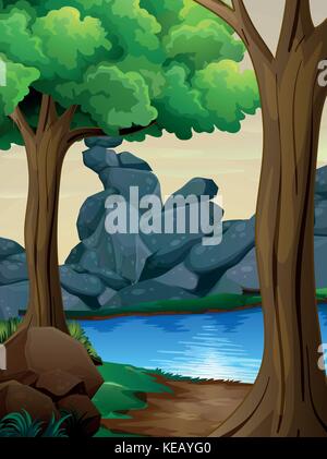 River run through the jungle illustration Stock Vector Image & Art - Alamy