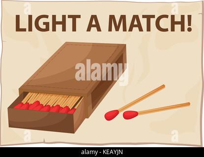 Close up a box of matches Stock Vector