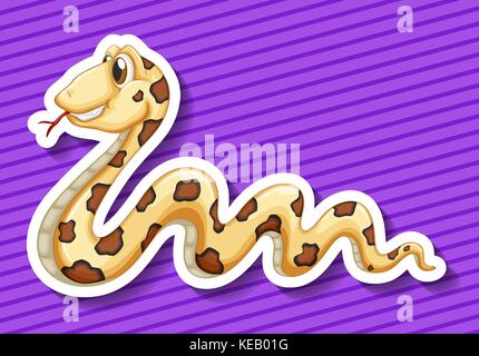 Purple snake animal cartoon sticker illustration Stock Vector Image & Art -  Alamy