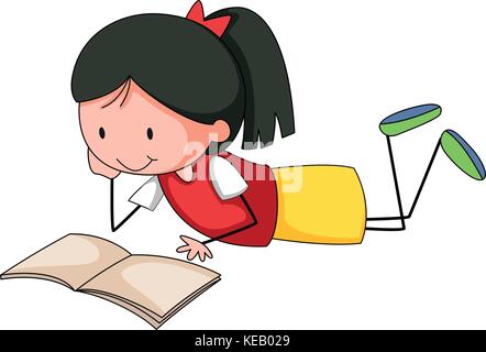 girl reading vector