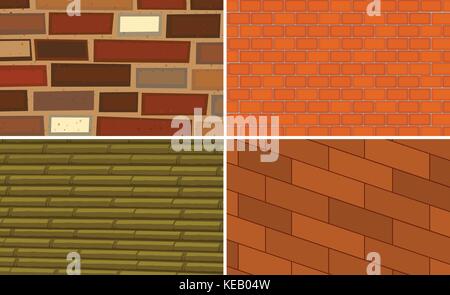 four texture of walls Stock Vector