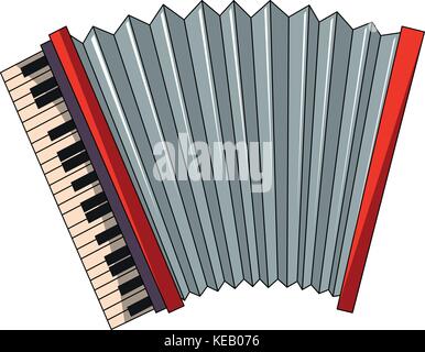 Close up plain red accordion Stock Vector