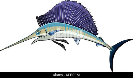 Illustration of a close up swordfish Stock Vector