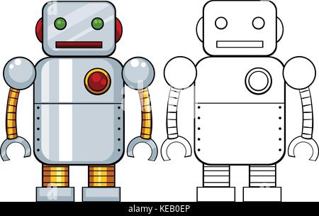 Toy robot made of metal Stock Vector