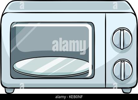 Cute cartoon microwave oven with a cheerful yellow smiling face behind the  glass door, vector illustration isolated on white Stock Vector Image & Art  - Alamy