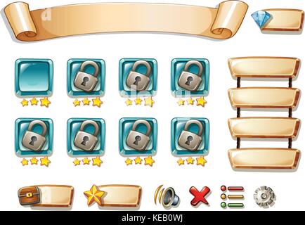 Illustration of a blank computer game template Stock Vector