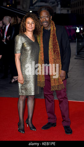 Photo Must Be Credited ©Alpha Press 079965 15/10/2017 Clarke Peters and Wife Penny BFI Closing Gala Three Billboards Outside Ebbing Missouri  Premiere during the 61st BFI LFF London Film Festival 2017 in London Stock Photo
